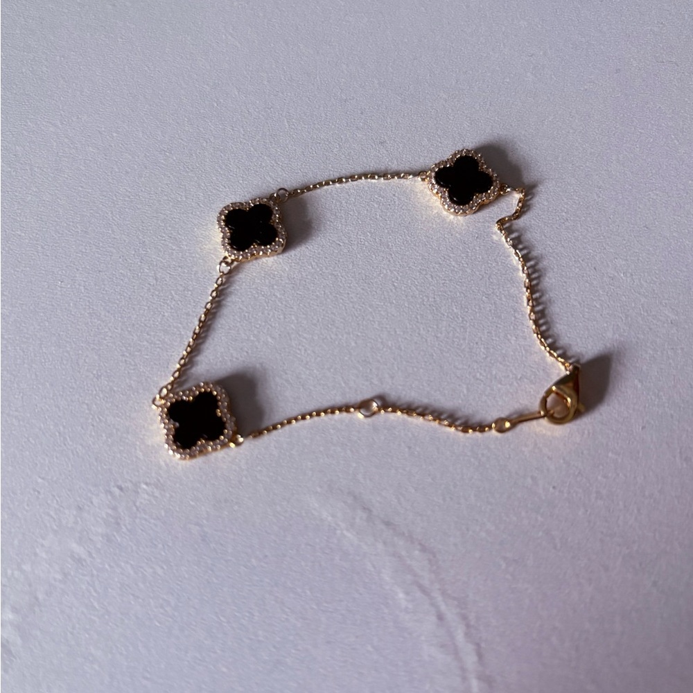 Rachel Zoe Black Stone Gold Bracelet